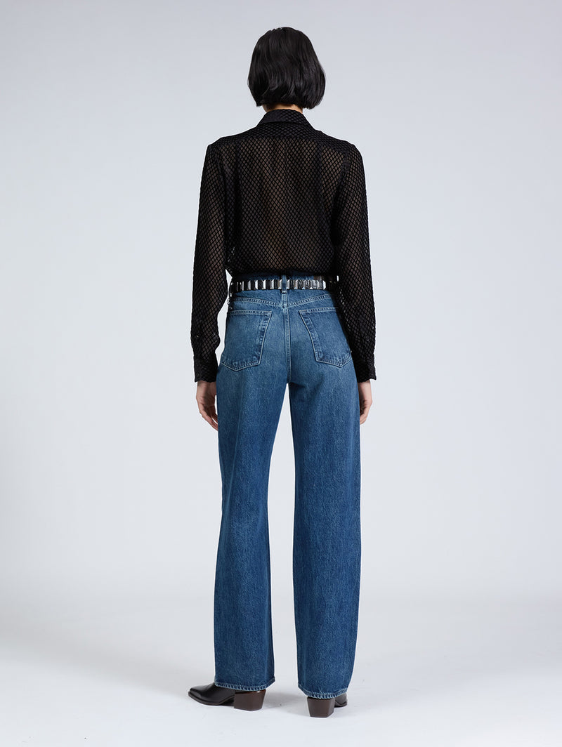 Lila Burnout Shirt - Black-RAG + BONE-Over the Rainbow