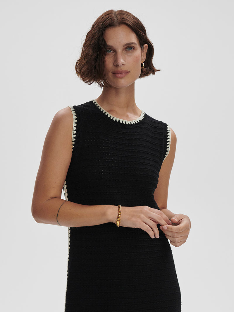 Dwight Tank Knit Dress - Black/White-VARLEY-Over the Rainbow