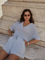 Calle Knit Top - Cashmere Blue-VARLEY-Over the Rainbow