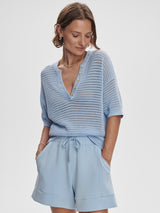 Calle Knit Top - Cashmere Blue-VARLEY-Over the Rainbow