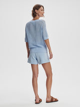 Calle Knit Top - Cashmere Blue-VARLEY-Over the Rainbow