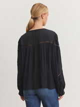 Libby Eyelet Top - Black-Velvet-Over the Rainbow