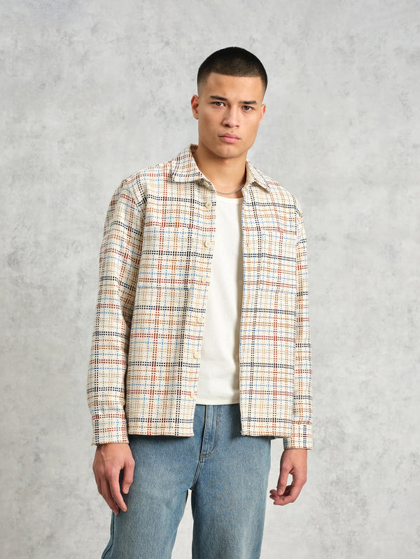 Whiting Overshirt - Ecru/Multi-Wax London-Over the Rainbow