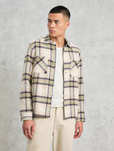 Whiting Overshirt - Ecru + Sage Harp Check-Wax London-Over the Rainbow