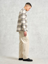 Whiting Overshirt - Ecru + Sage Harp Check-Wax London-Over the Rainbow