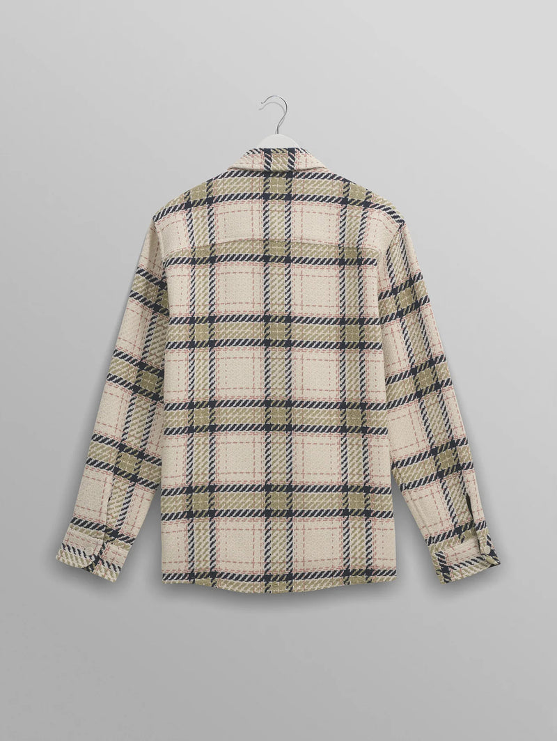 Whiting Overshirt - Ecru + Sage Harp Check-Wax London-Over the Rainbow