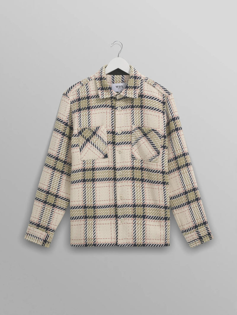 Whiting Overshirt - Ecru + Sage Harp Check-Wax London-Over the Rainbow