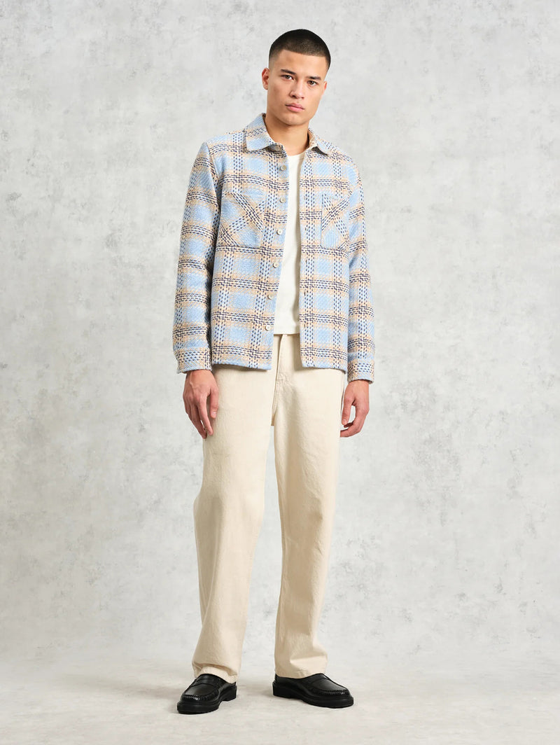 Whiting Overshirt - Pale Blue Earl Check-Wax London-Over the Rainbow