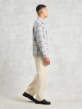 Whiting Overshirt - Pale Blue Earl Check-Wax London-Over the Rainbow