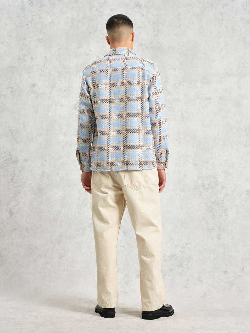 Whiting Overshirt - Pale Blue Earl Check-Wax London-Over the Rainbow