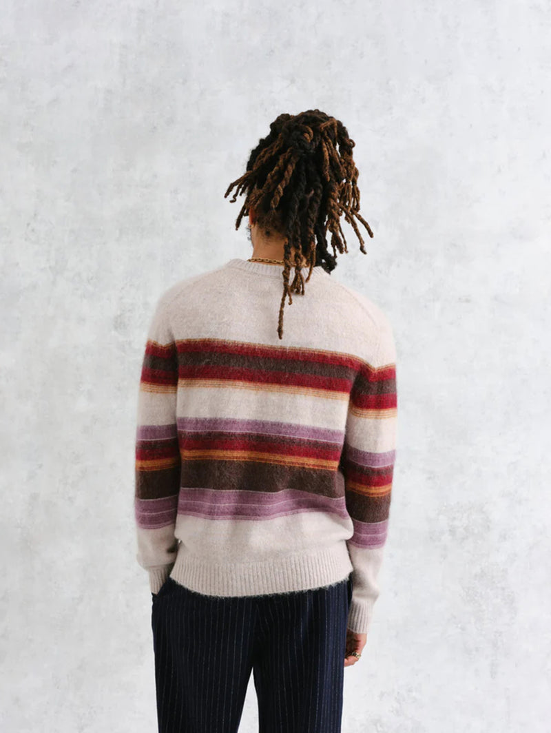 Wilde Crew - Oatmeal/Multi Brush Stripe-Wax London-Over the Rainbow