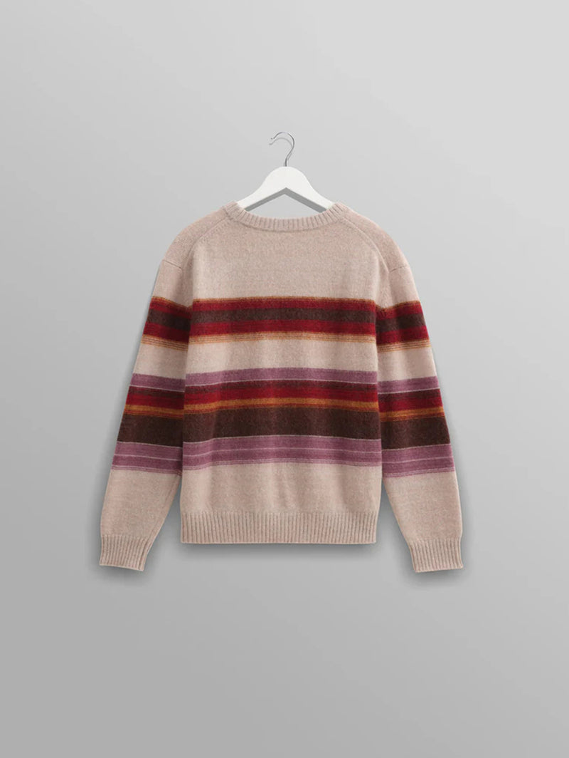 Wilde Crew - Oatmeal/Multi Brush Stripe-Wax London-Over the Rainbow