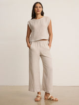 Lola Linen Pant - Cobble-Velvet-Over the Rainbow