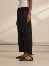 Lola Linen Pant - Black-Velvet-Over the Rainbow