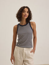 Lua Stripe Tank Top - Navy-Velvet-Over the Rainbow