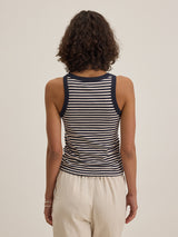 Lua Stripe Tank Top - Navy-Velvet-Over the Rainbow