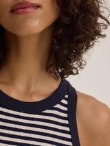 Lua Stripe Tank Top - Navy-Velvet-Over the Rainbow