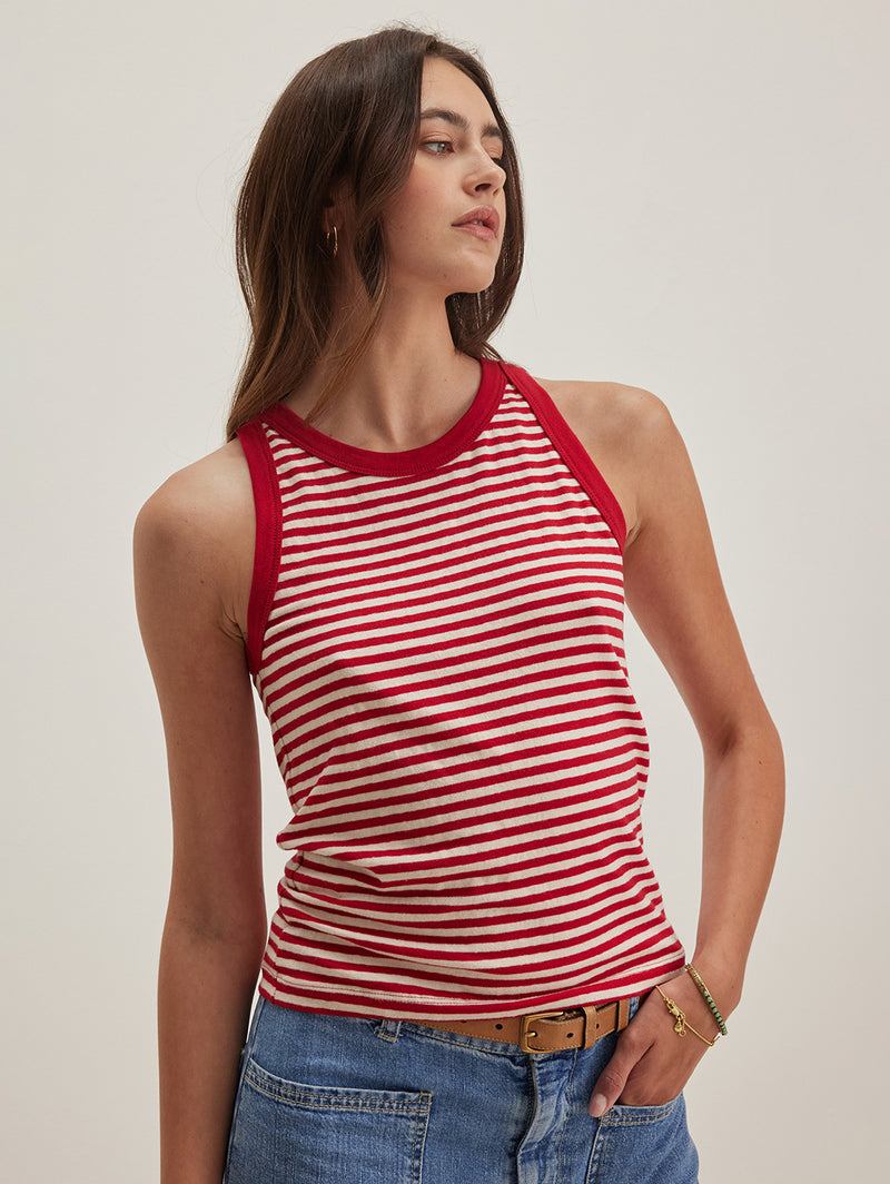 Lua Stripe Tank Top - Red-Velvet-Over the Rainbow