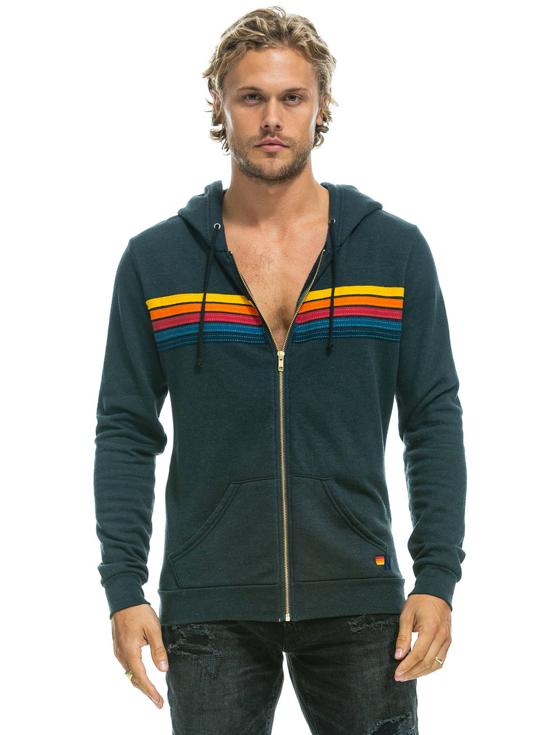 5 Stripe Hoodie - Charcoal-AVIATOR NATION-Over the Rainbow