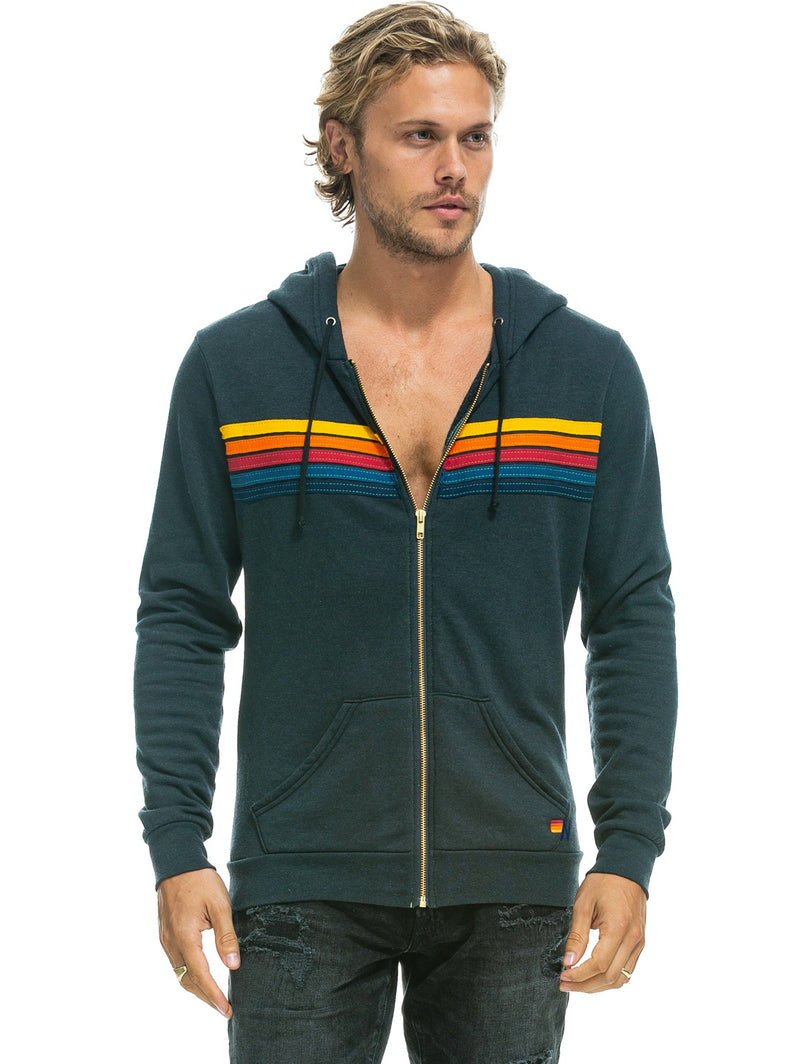 5 Stripe Hoodie - Charcoal-AVIATOR NATION-Over the Rainbow