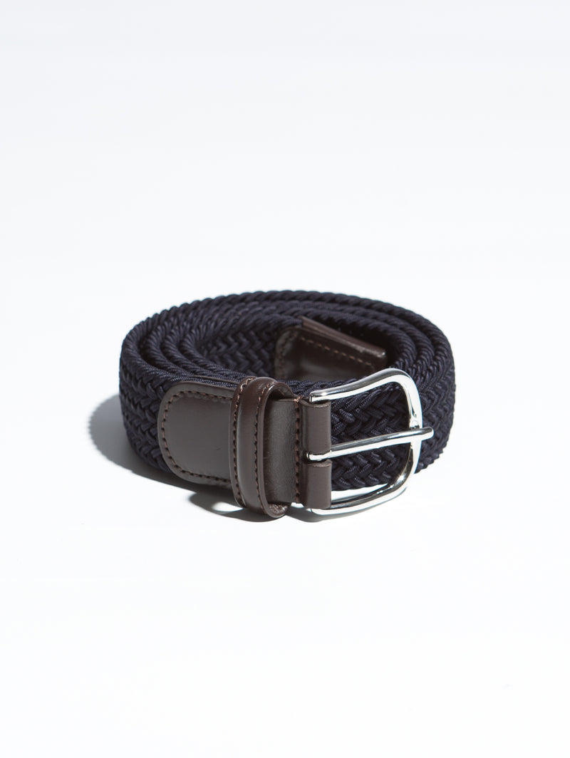 Buy Navy Blue Braided Stretch Belt For Men