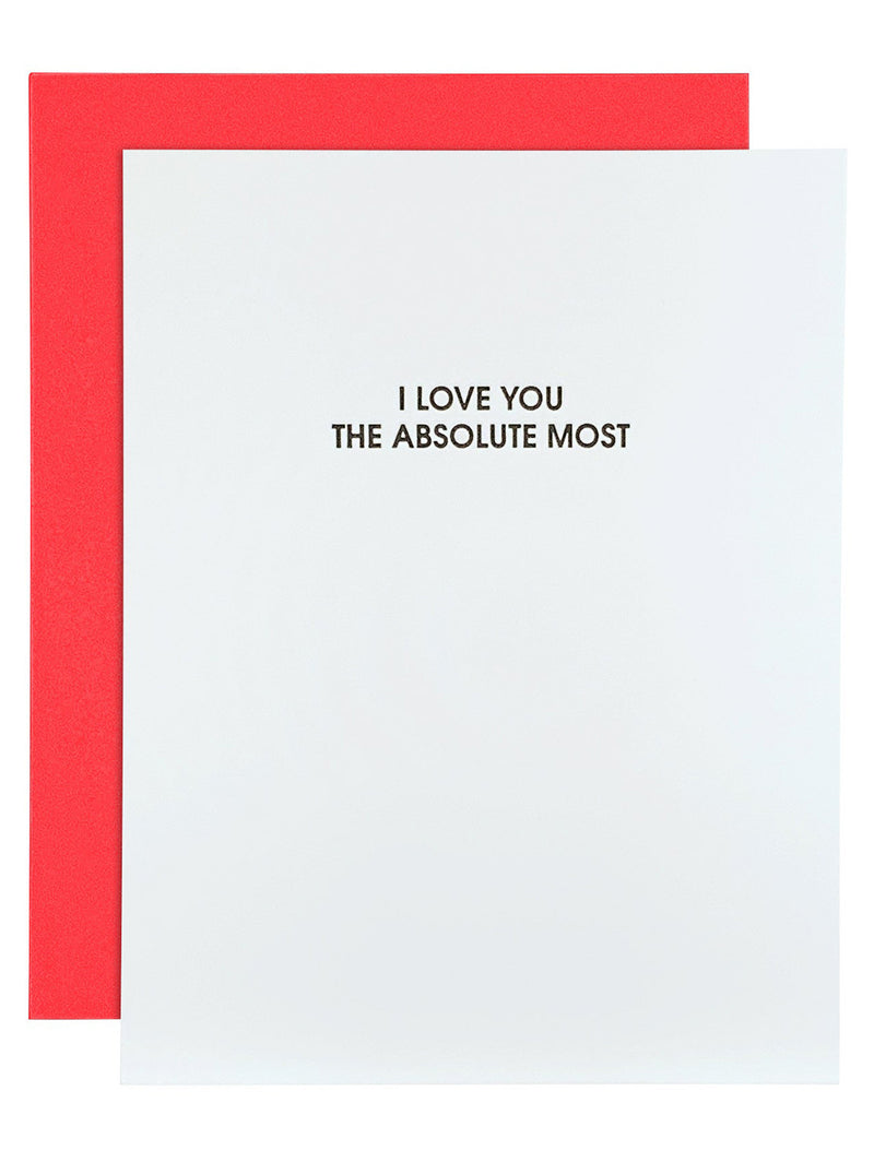 Love You The Most - Letterpress Card-CHEZ GAGNE LETTERPRESS-Over the Rainbow