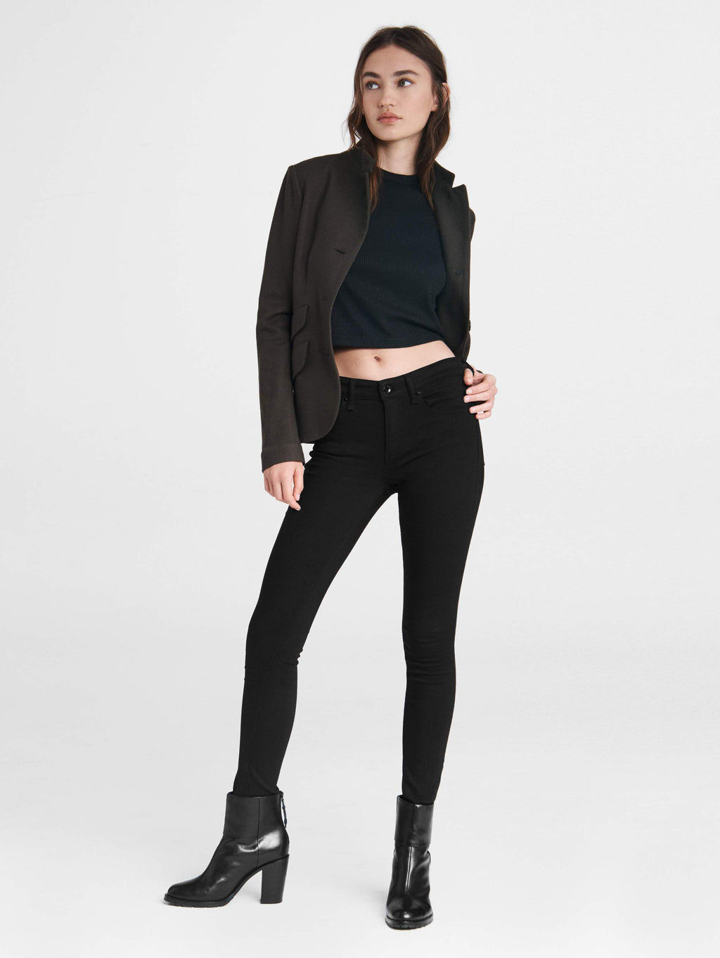 RAG & BONE Cate Mid Ankle Skinny - Black | Over the Rainbow